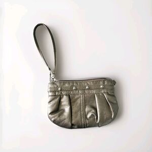 Brighton Wristlet Wallet Coint Purse - Metallic Bronze/Light Gold Color Leather